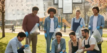 Diverse volunteers cleaning a park under 2026 policy changes