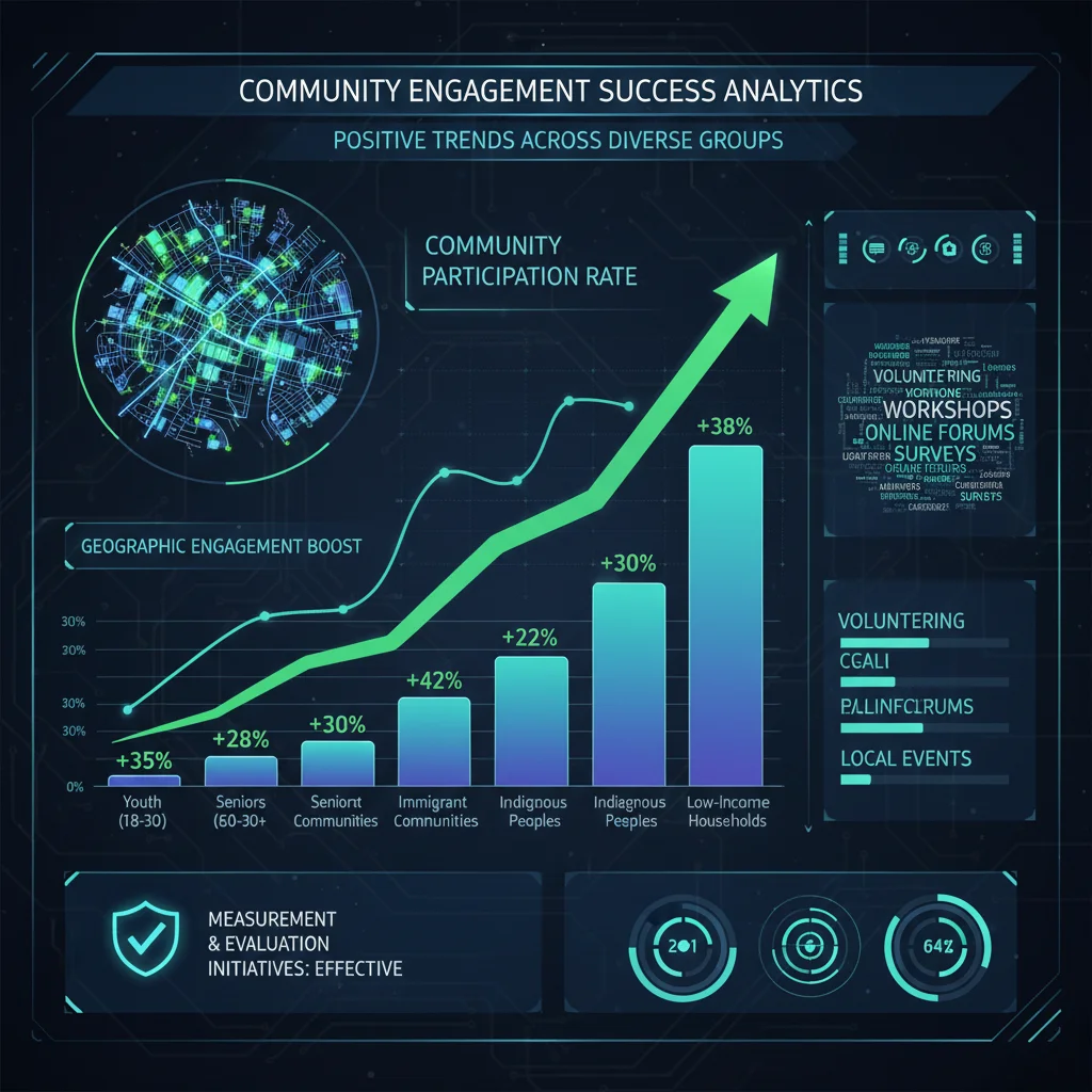 Data analytics dashboard showing increased diverse community participation