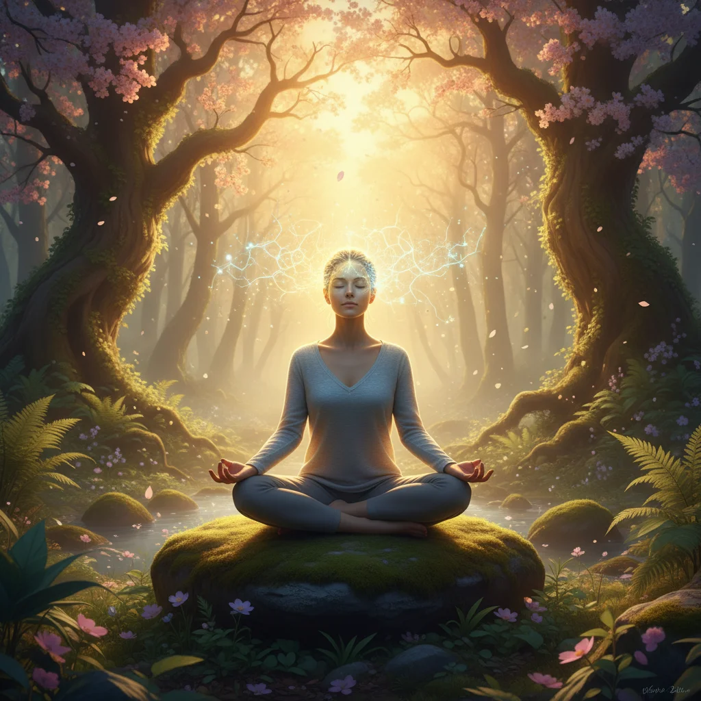 Person meditating, symbolizing mindfulness and stress reduction for brain health