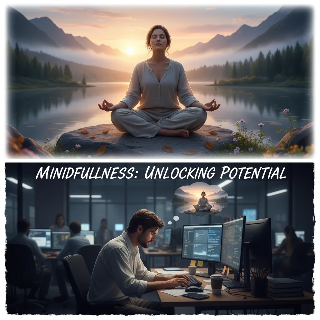 Person meditating to demonstrate mindfulness and stress reduction for better focus.
