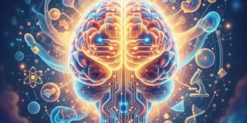 Neuroscience of Happiness: Brain Hacks for Joyful Living in 2026 Abstract glowing brain representing neuroscience of happiness and brain hacks for joy in 2026