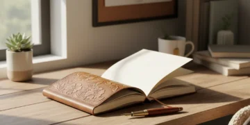 Open journal with pen, symbolizing personal growth journey 2026