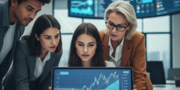 Retail investors reviewing financial charts and SEC regulations on a tablet.
