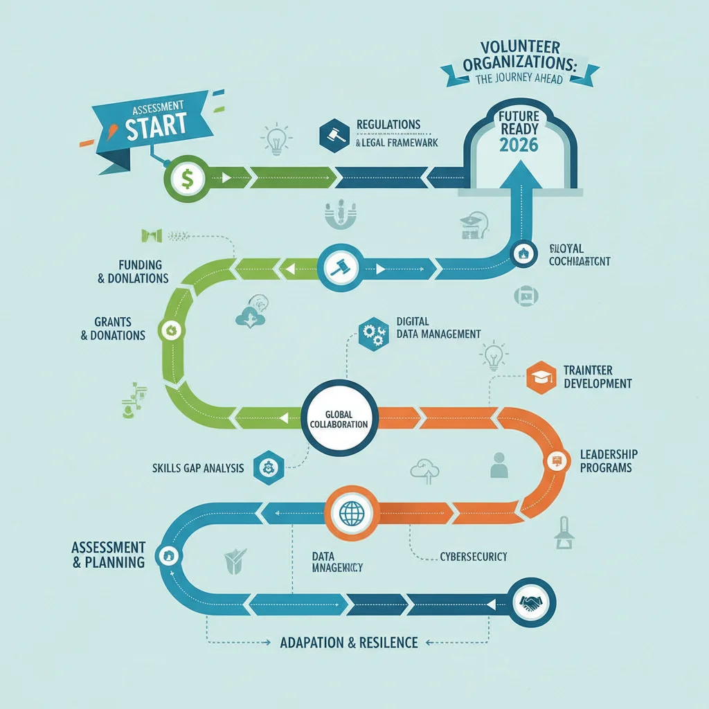 Infographic showing roadmap for volunteer organizations adapting to new policies