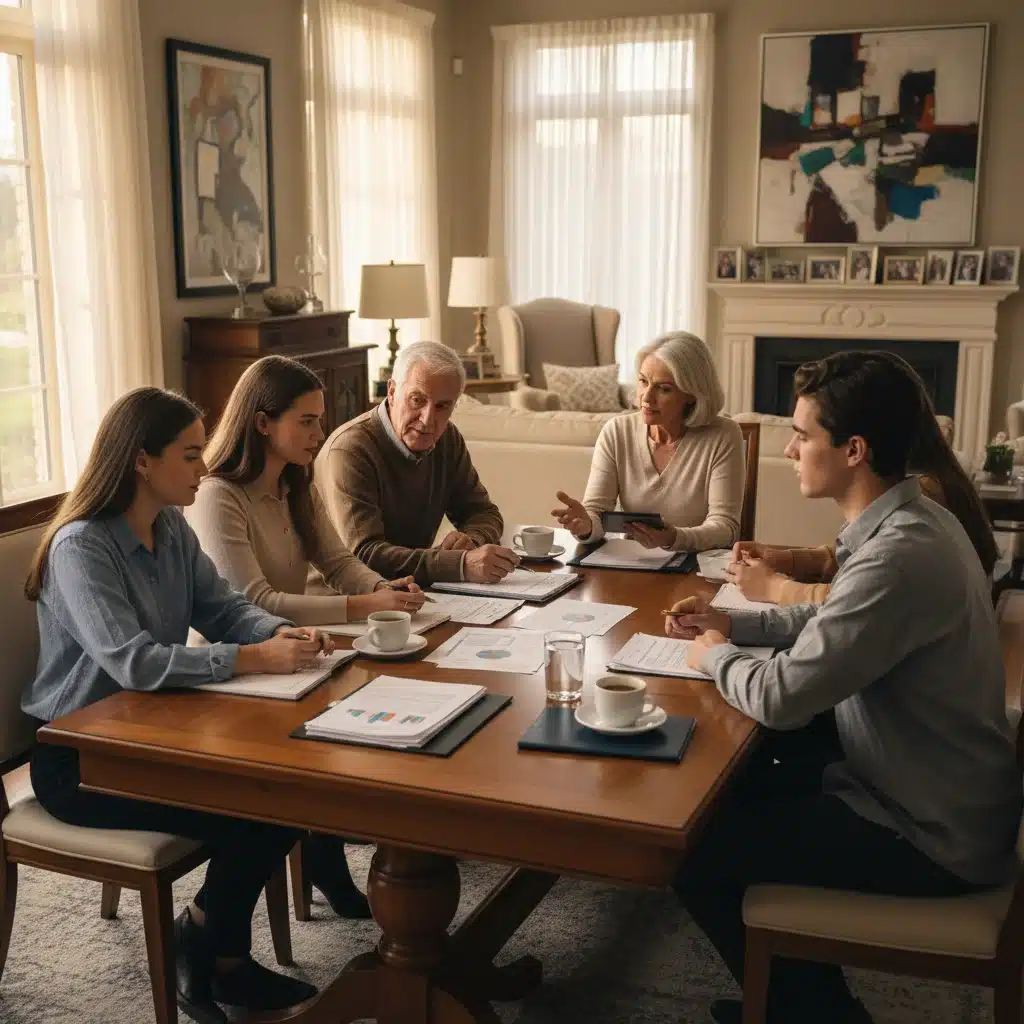 Multi-generational family discussing wealth transfer strategies