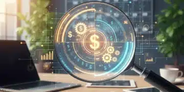 Smart tax planning for small businesses in 2026, magnifying glass over tax forms and dollar signs.