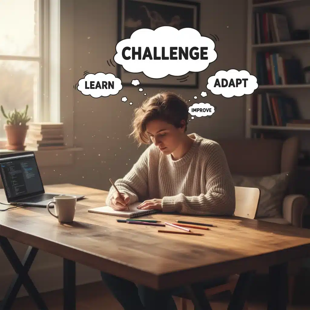 Person journaling about challenges and learning for growth