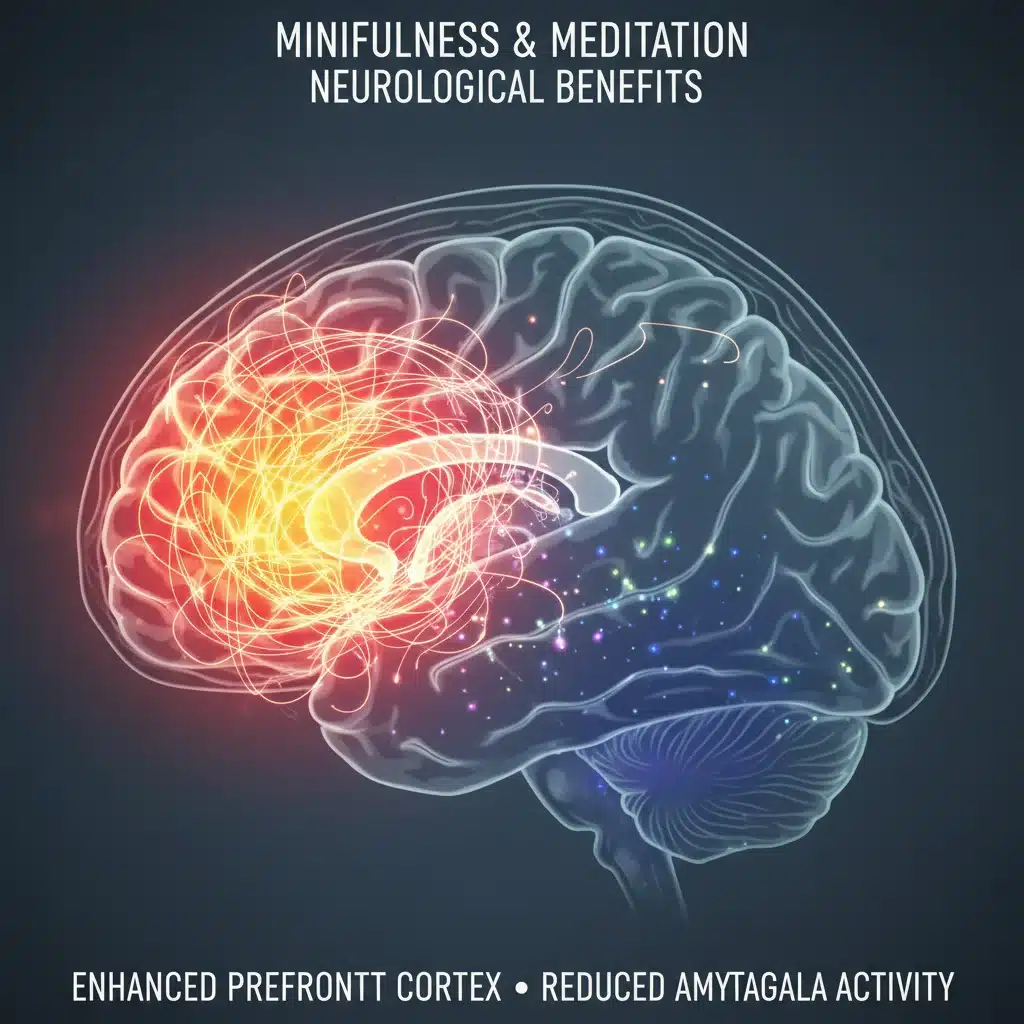 Neuroscience brain scan showing meditation benefits